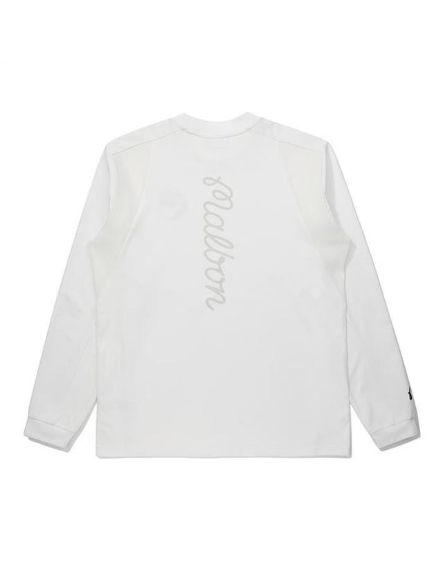 말본골프 [명품] 말본 모크넥 긴팔티 OFF WHITE M6121PTL03OWT 밝은 블루 착용컷