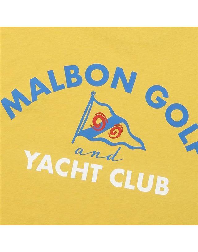 말본골프 [명품] 말본 YACHT CLUB 유니 라운드 티셔츠 YELLOW M6123PRS02YEL 베이지 착용컷