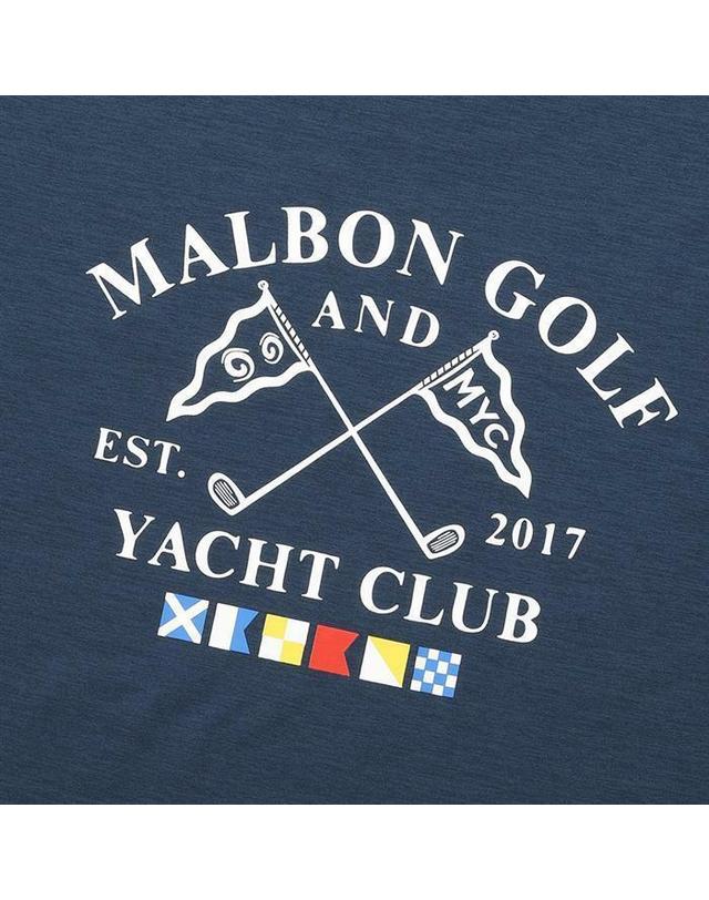 말본골프 [명품] 말본 YACHT CLUB 유니 라운드 티셔츠 NAVY M6123PRS02NVY 네이비 착용컷