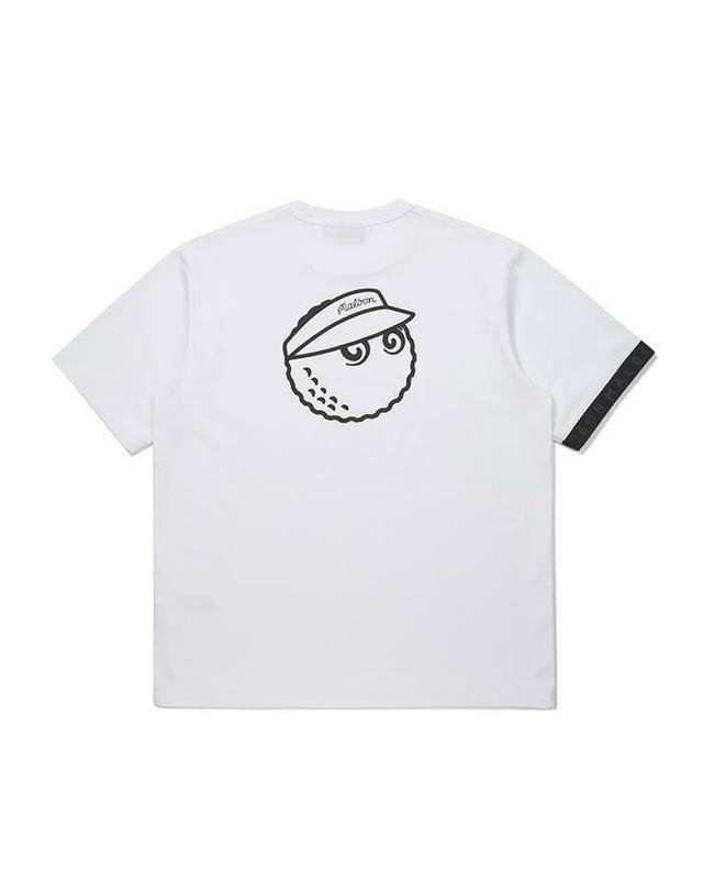 말본골프 [명품] 말본 버킷 밴드 라운드 티셔츠 OFF WHITE M6121PRS01OWT 밝은 블루 착용컷
