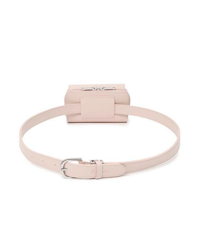 말본골프 [명품] 말본 M 로고 볼마커 벨트백 PINK M6142PBT04PNK 밝은 그레이 착용컷
