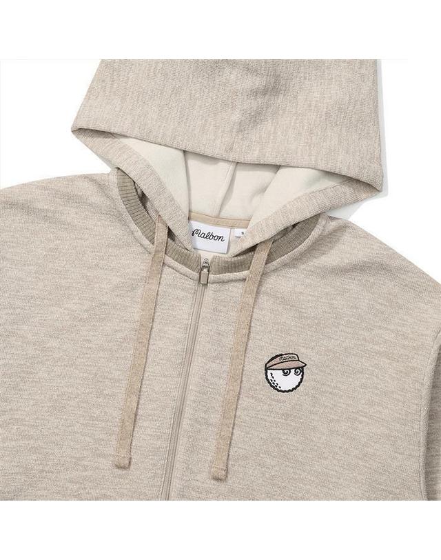말본골프 [명품] 말본 니트라이크 하프집업 후드 맨투맨 BEIGE M6122PFS11BEI 밝은 그레이 착용컷