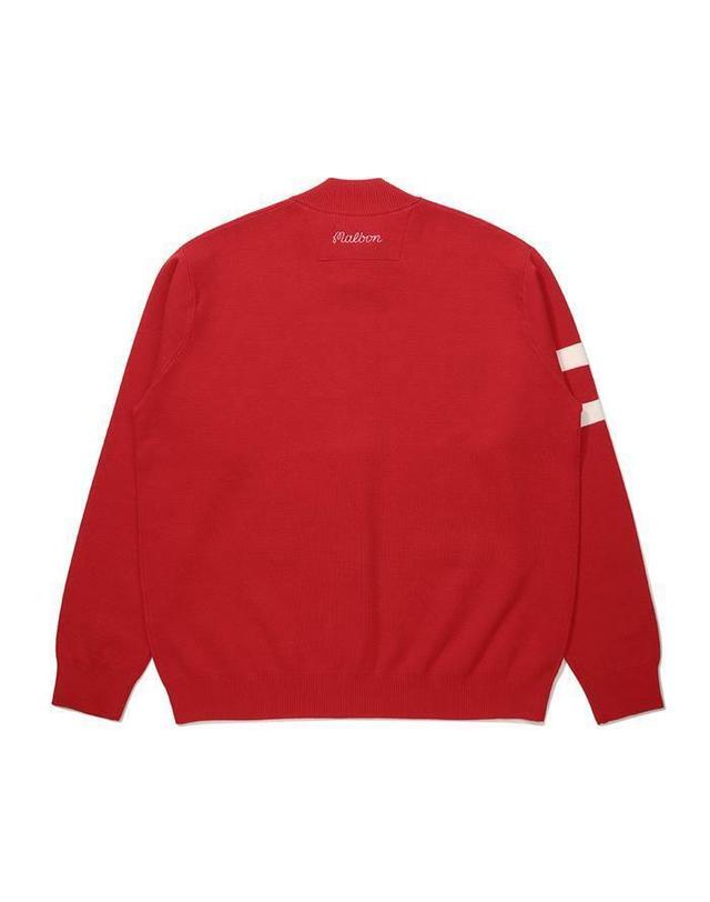 말본골프 [명품] 말본 니트 풀집업 자켓 RED M6121PKO01RED 핑크 착용컷