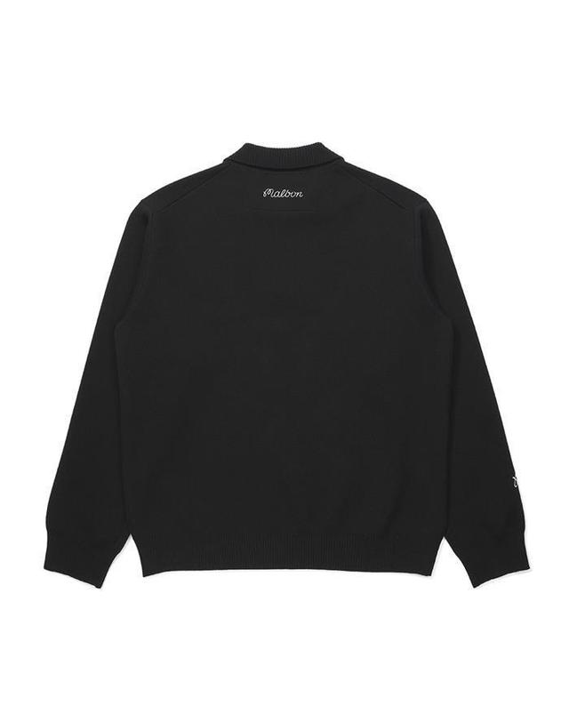 말본골프 [명품] 말본 캐시미어 카라형 티셔츠 BLACK M6121PKT01BLK 착용컷