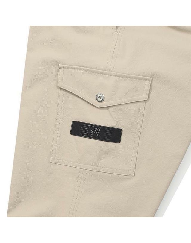 말본골프 [명품] 말본 세미 와이드 카고 팬츠 BEIGE M6121PPT05BEI 아이보리 착용컷