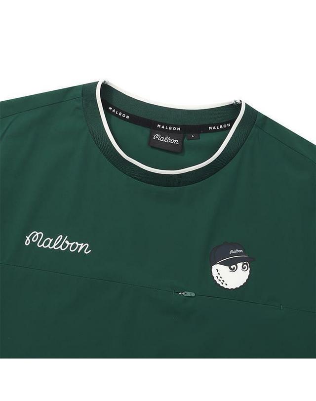 말본골프 [명품] 말본골프 넥 티핑 포인트 반팔 피스테 GREEN M6221PPI80GRN 네이비 착용컷