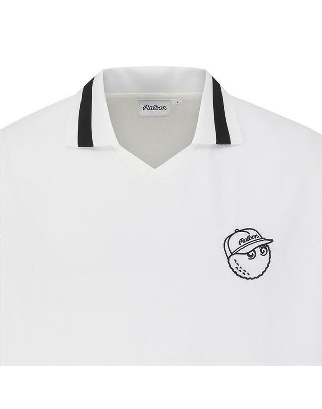 말본골프 [명품] 말본골프 시어서커 카라 피스테 OFF WHITE M6221PPI46OWT 아이보리 착용컷