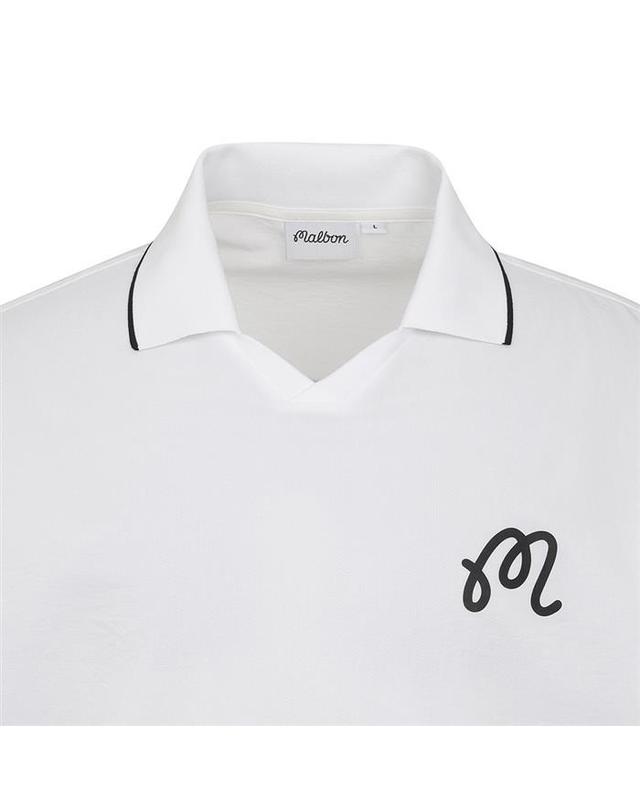 말본골프 [명품] 말본골프 에어 라이트 카라 피스테 OFF WHITE M6221PPI43OWT 밝은 그레이 착용컷
