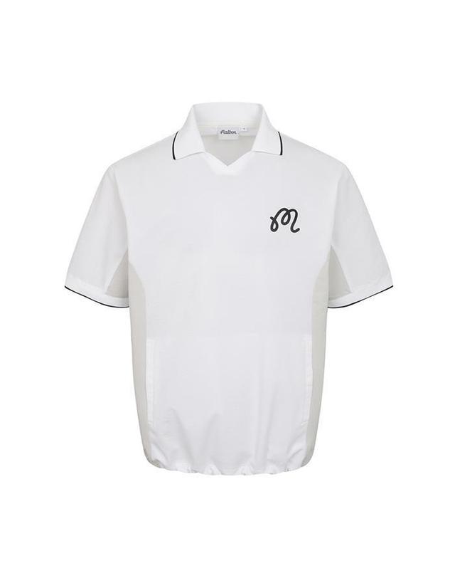 말본골프 [명품] 말본골프 에어 라이트 카라 피스테 OFF WHITE M6221PPI43OWT 밝은 그레이 착용컷