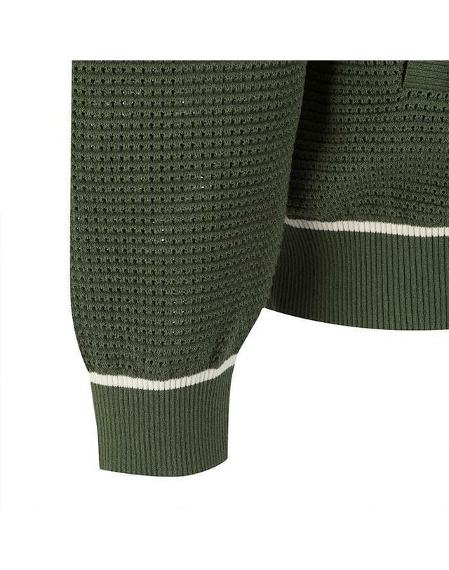 말본골프 [명품] 말본골프 체인케이블패턴 크로셰 후드집업 DARK GREEN M6223LKO41DGN 카키 착용컷