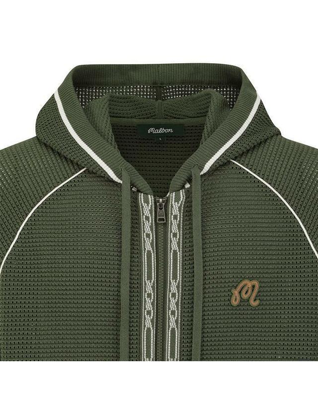 말본골프 [명품] 말본골프 체인케이블패턴 크로셰 후드집업 DARK GREEN M6223LKO41DGN 카키 착용컷