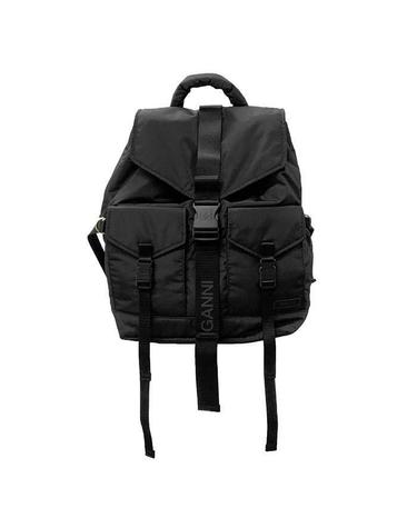 [명품] 25FW 가니 A4755 099 로고 테크 백팩 블랙