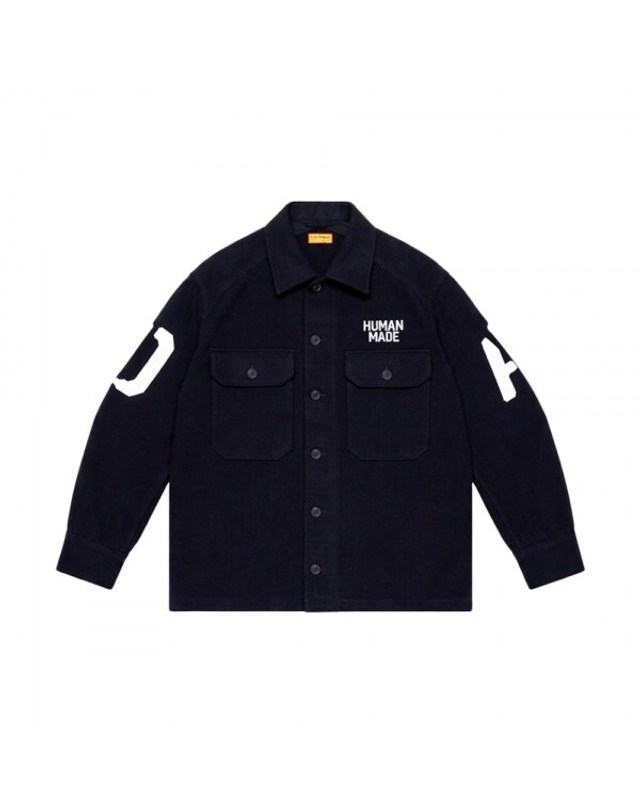 휴먼메이드 [명품] 휴먼메이드 26SS DA 프린트 밀리터리 셔츠 네이비 HM30SH008 NAVY 착용컷