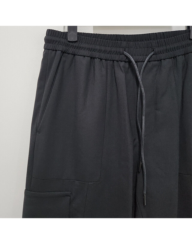 준지 [명품] 준지 울 블렌디드 카고 조거 팬츠 블랙 JC3721P115 BLACK 착용컷