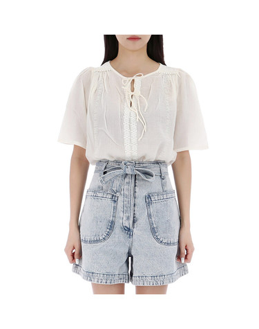 [명품] 루이스미샤 MARINE 마린 반팔 블라우스 WRIS23B0243 OFFWHITE