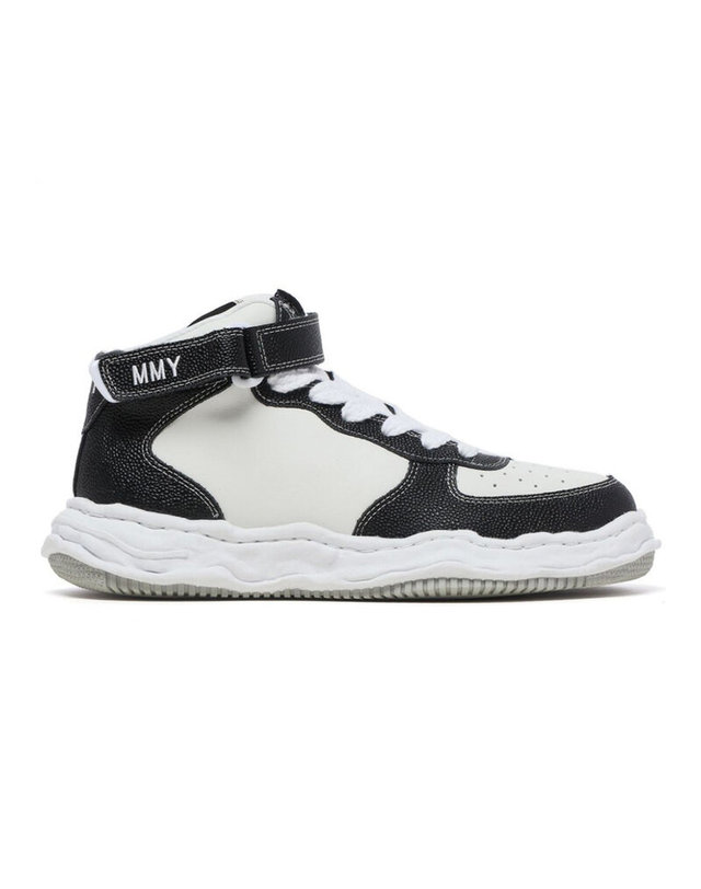 미하라 야스히로 [명품] 미하라야스히로 웨인 레더 하이탑 스니커즈 A11FW711 BLACK WHITE 그레이 착용컷