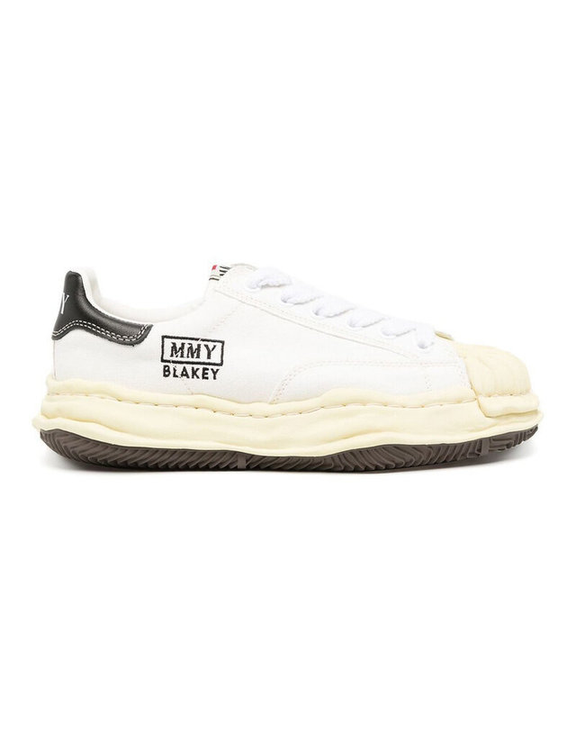미하라 야스히로 [명품] 25SS 미하라야스히로 블레이키 캔버스 로우탑 스니커즈 A09FW732 WHITE BLACK 착용컷