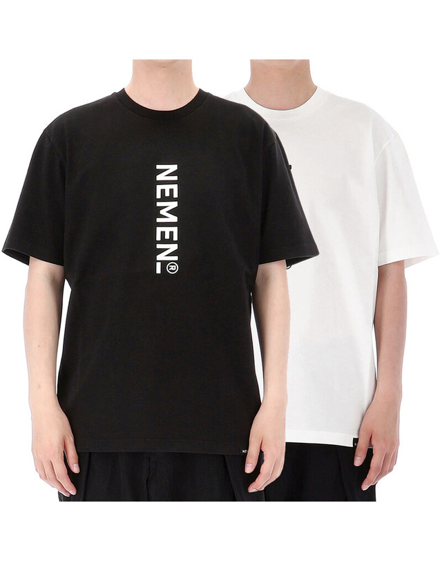네멘 [명품] 네멘 NEMEN 로고 반팔 티셔츠 2종 NMN_E23145T 진한 그레이 착용컷