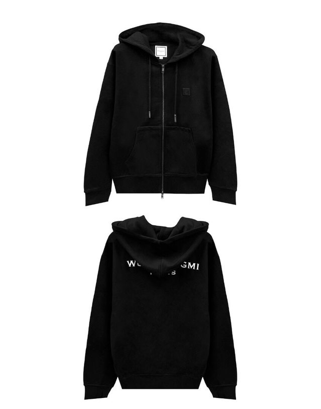 우영미 [명품] 백로고 후드 집업 블랙 남성 자켓 W253TS47723B BLACK 착용컷