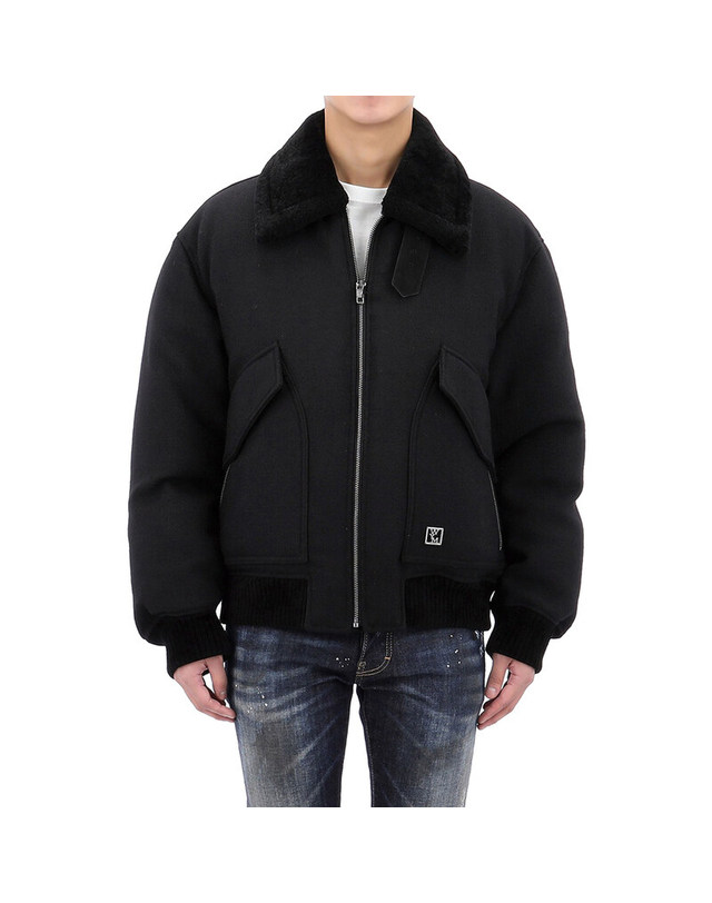 우영미 [명품] 25FW 우영미 퍼 카라 집업 다운 자켓 W253DN04935B 네이비 착용컷