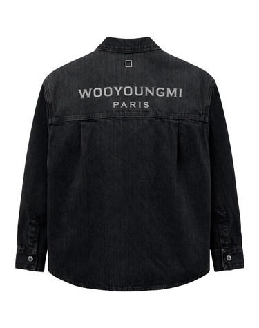 [명품] 26SS 틴 워싱 데님 백로고 셔츠 블랙 남성 자켓 W261SH27970B