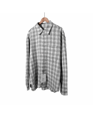 [중고명품] 우영미 25ss 트위드 체크 셔츠 화이트 W251SH01831W