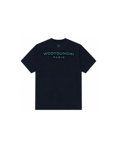 [명품] 우영미 26SS 터프트 자수 백로고 티셔츠 네이비 W261TS09 704N