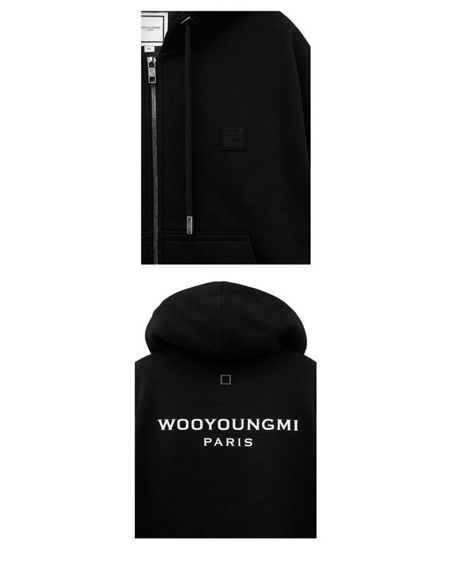 우영미 [명품] 백로고 후드집업 블랙 남성 자켓 W261TS47741B BLACK 착용컷