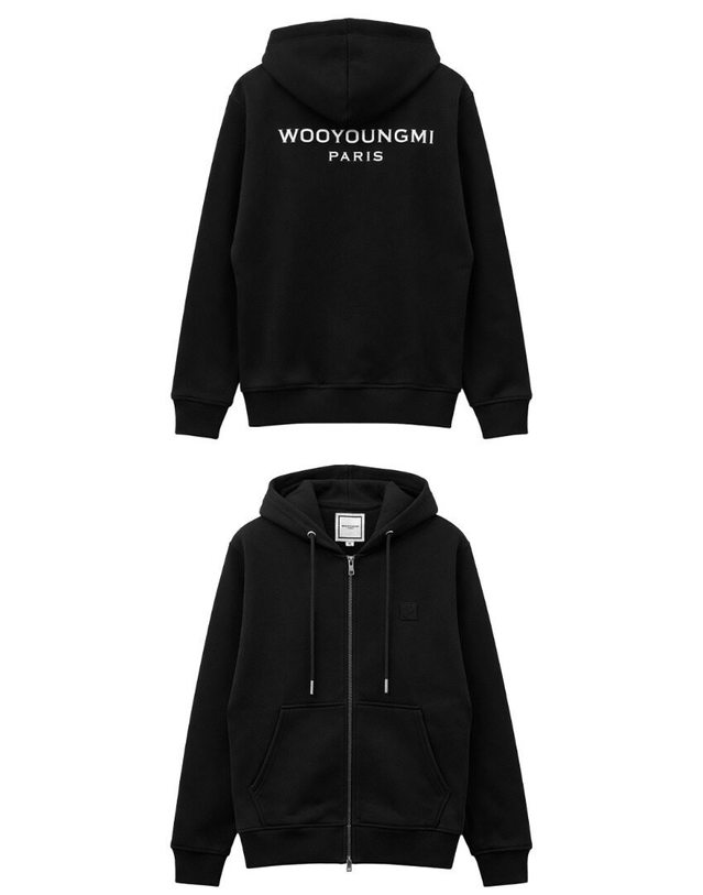 우영미 [명품] 백로고 후드집업 블랙 남성 자켓 W261TS47741B BLACK 착용컷