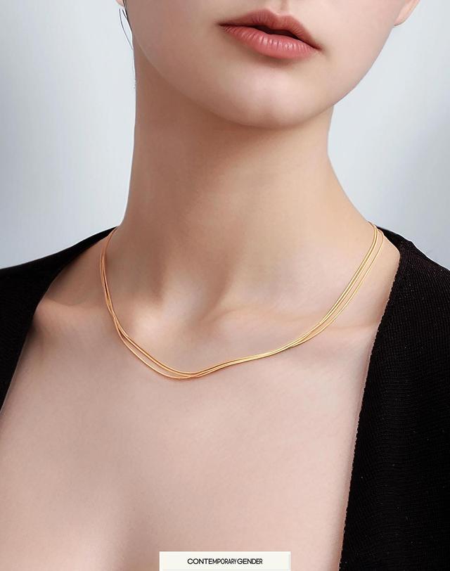 컨템포러리젠더 Layered Snake Necklace 레이어드 스네이크 네크리스 착용컷