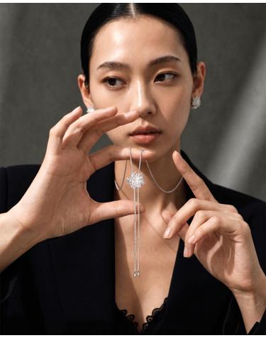 [컨젠] Silver Flare Lariat Necklace 실버 플레어 라리엇 네크리스