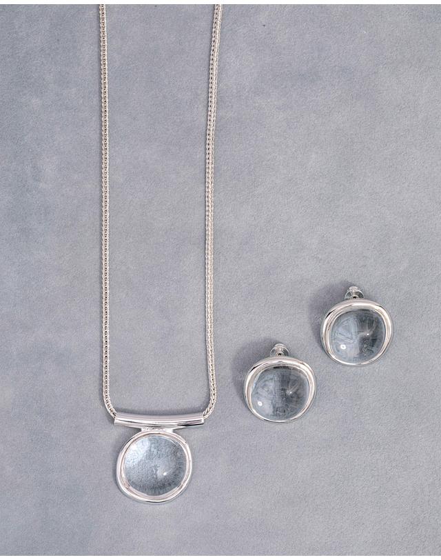 컨템포러리젠더 [컨젠] Glacier Contour Necklace 글래시어 컨투어 네크리스 실버 착용컷