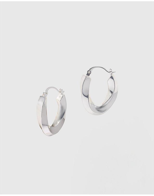 컨템포러리젠더 [컨젠] Torsion Fluid Hoop Earrings 토션 플루이드 후프 이어링 실버 착용컷