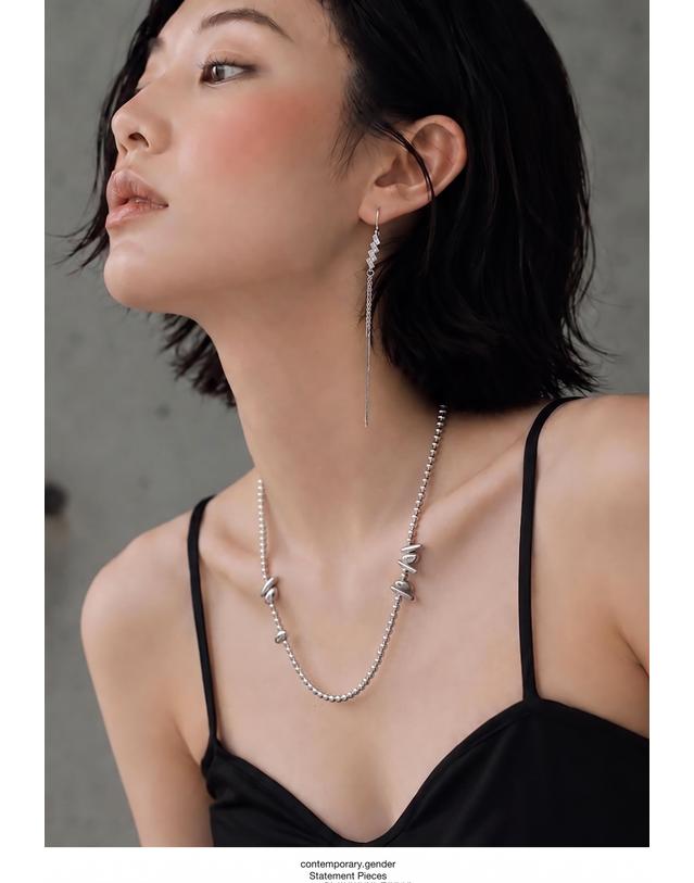 컨템포러리젠더 [컨젠] Raw Sculpt Chain Necklace 로 스컬프트 체인 네크리스 실버 착용컷