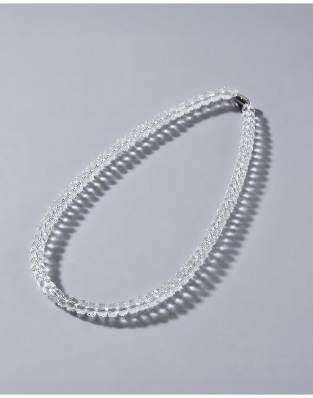 컨템포러리젠더 [컨젠] Facet Fluid Crystal Necklace 파셋 플루이드 크리스탈 네크리스 실버 착용컷