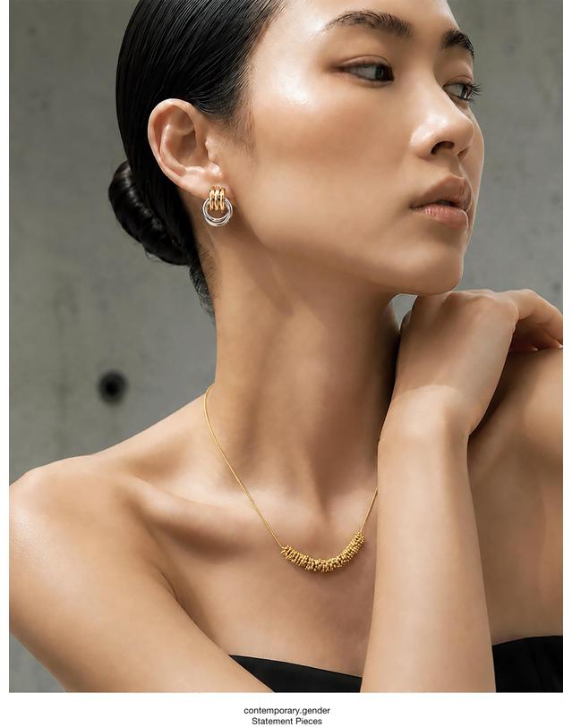 컨템포러리젠더 [컨젠] Chrono Orbit Loop Earrings 크로노 오빗 루프 이어링 실버 착용컷