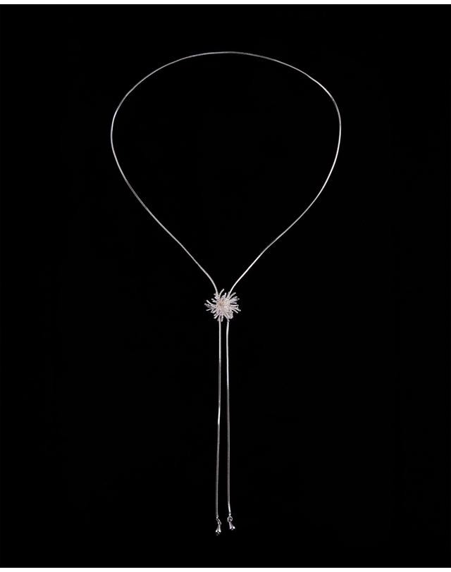 컨템포러리젠더 [컨젠] Silver Flare Lariat Necklace 실버 플레어 라리엇 네크리스 착용컷