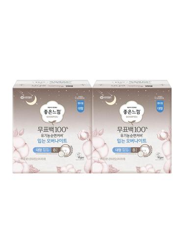 좋은느낌 무표백 입는 오버나이트 대형 8매 x 2팩