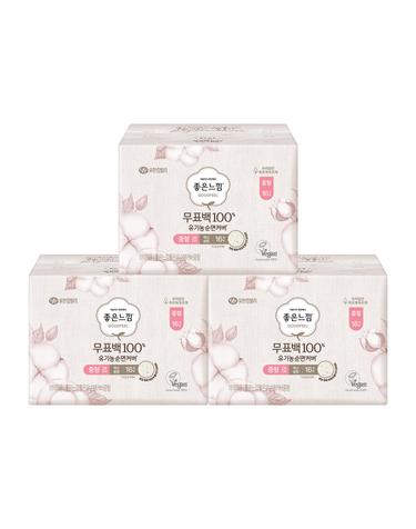 좋은느낌 무표백 유기농순면 중형 16매 x 3팩