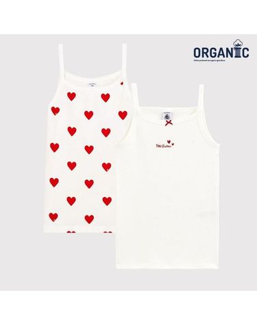 [보리보리]  여아 오가닉 하트 나시 2PACK NTY23VE32F_RD