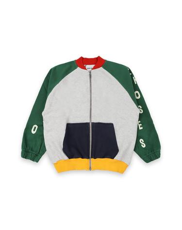 보보쇼즈 키즈 스펠 로고 컬러블록 집업 자켓(오트밀/그린) B225AC052 991