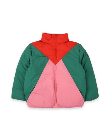 보보쇼즈 키즈 컬러블록 아노락 패딩 자켓(핑크/그린) B225AC126 991