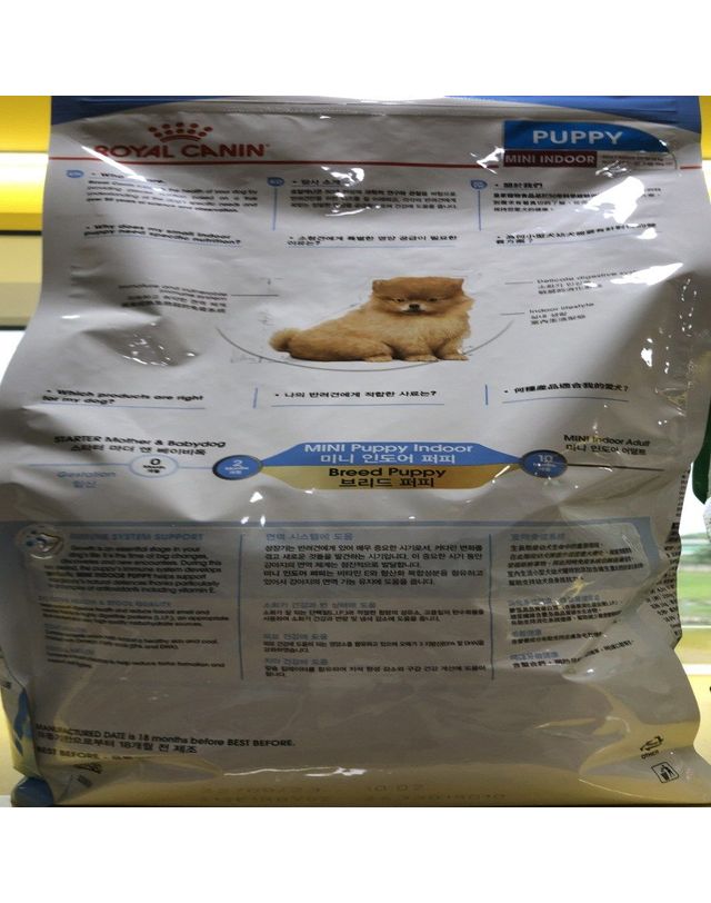 로얄캐닌 로얄캐닌 미니 인도어 퍼피 강아지 반려견 사료 1.5kg 착용컷