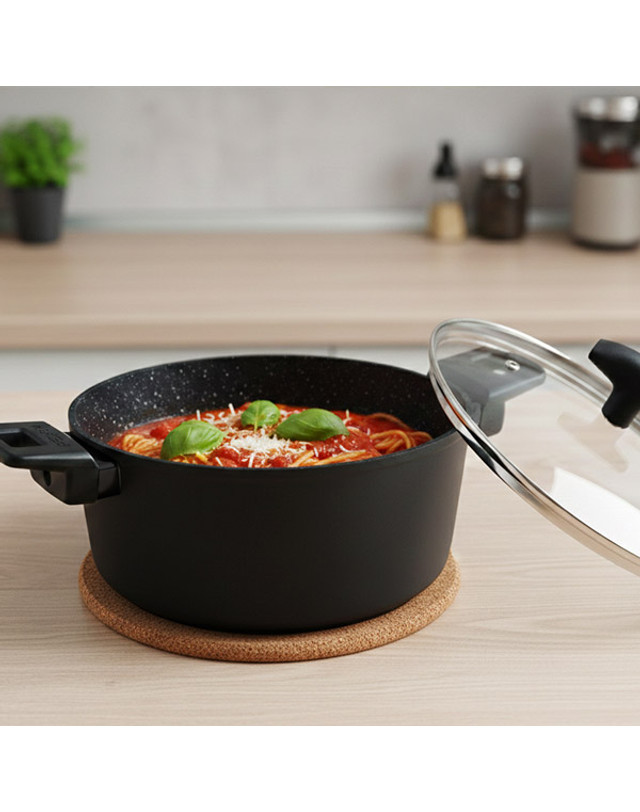 페드리니 [페드리니] 인덕션 7중 양수 냄비 24cm 5L + 국자 2종 세트 (PDR-1577-860) 착용컷