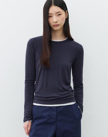 (우먼)데일리 울 텐셀 롱 슬리브 차콜