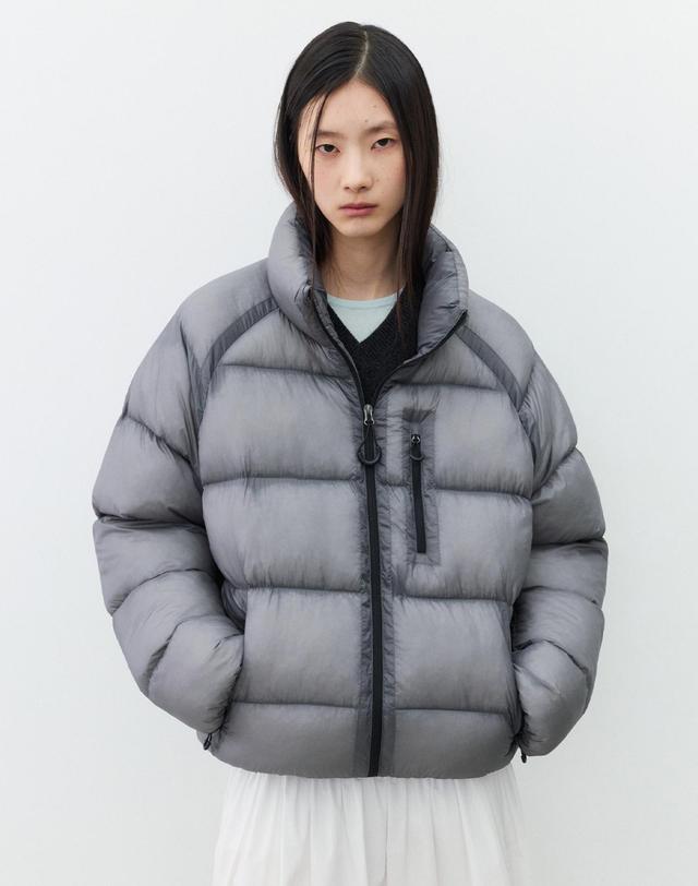 수아레 우먼 (우먼)헤비 시어쉘 하이넥 패딩 점퍼 2COLOR 착용컷