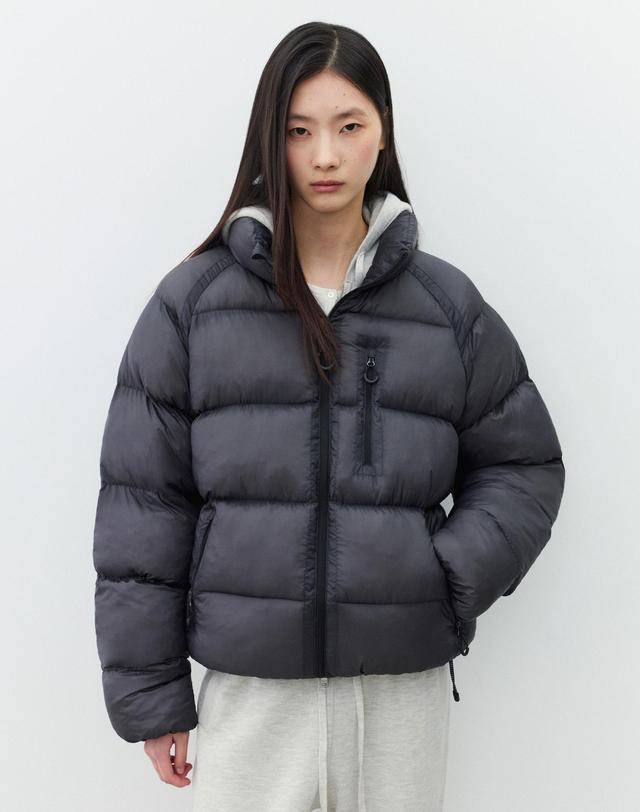 수아레 우먼 (우먼)헤비 시어쉘 하이넥 패딩 점퍼 2COLOR 착용컷
