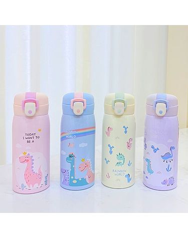 [보리보리] 파스텔 디노보온병 350ml  원터치 텀블러 원터치물통 어린이 물병 유치원 어린이집 소풍 물통 초등학생