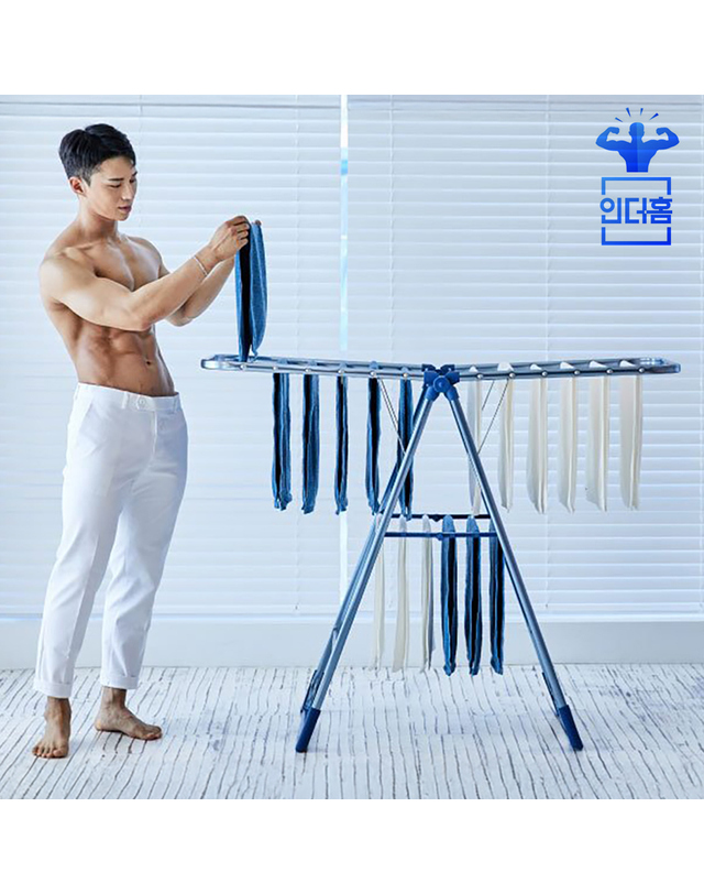 인더홈 [인더홈] 국내생산 튼튼한 알루미늄 빨래건조대 L 착용컷