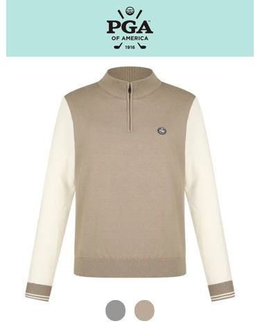 PGA 여성 배색 하프집업 방풍 니트 PGWSW54898